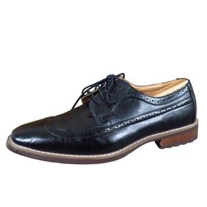 Madden Amped Men Oxford Size 9.5 Dress Wingtip Brogue Black Synthetic Shoes